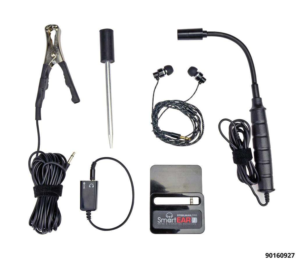 Stethoscope "Smart-Ear" with Earplugs, Sensor Clamp and Display an a Smartphone