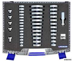 Jeu de pièces de pression UNI 45 pcs. Ø50-135mm av.embouts guide Ø34-Ø55mm