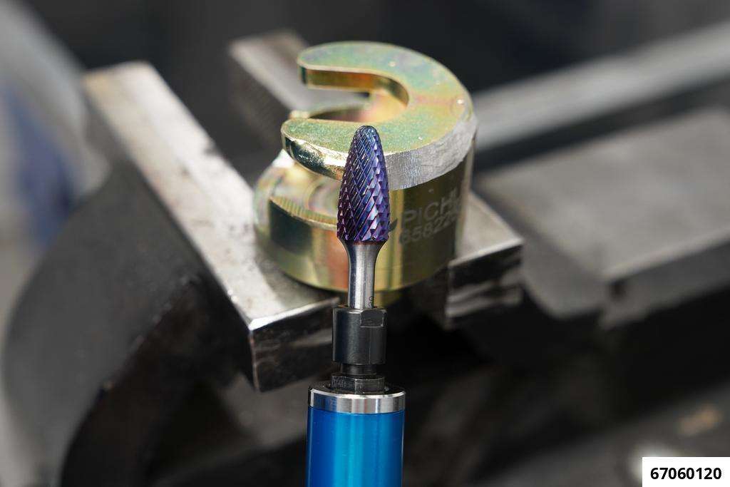 Hartmetall-Frässtifte-Set 12-tlg. mit Kreuzverzahnung, 6 mm Schaft-Ø & BLUE COAT Beschichtung