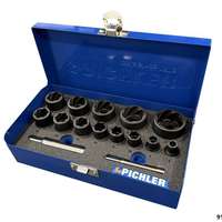Ausdreher Set TWIST SOCKET, 15-tlg. 1/4":  6, 8, 10, 11, 12 mm 1/2": 13,14,15,17,19,21,24,27 mm