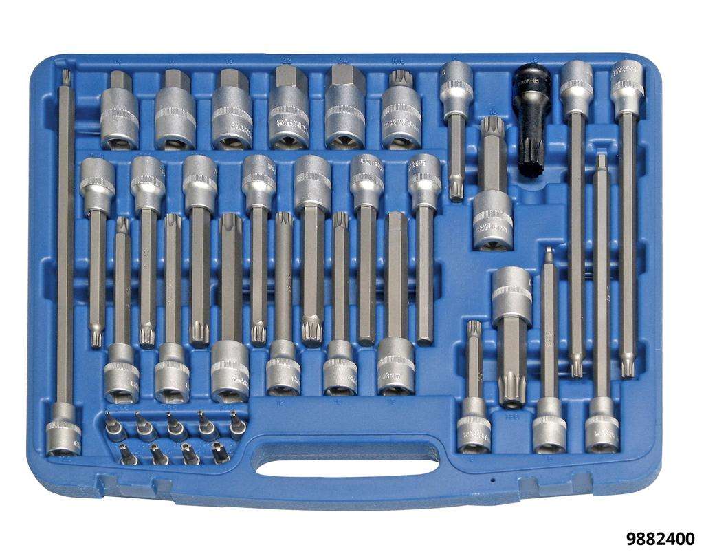 Spezial-Zussammenstellung Sondereinsätze Torx,Innensechskant, Vielzahn,Keilzahn Set 38tlg