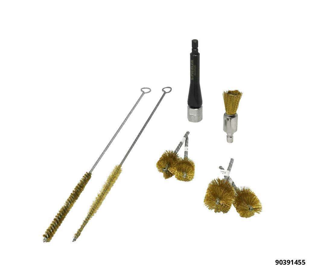 Kit de nettoyage puit d‘injecteurs et bougies 8 pcs. Laiton