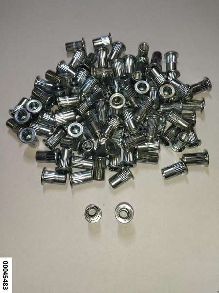 hansewerkzeug Stahl-Einnietmuttern mit Flachrundkopf M5 (0.5-3.0) VPE 100 Stück