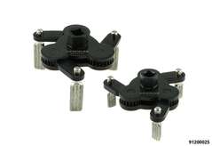 Universal oil filter clamp set, 2 pcs. 3 diamond-coated clamping jaws, right and left-handed