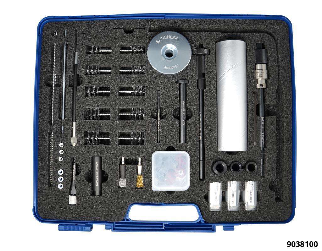 Injector shaft cleaning set with 5 modules