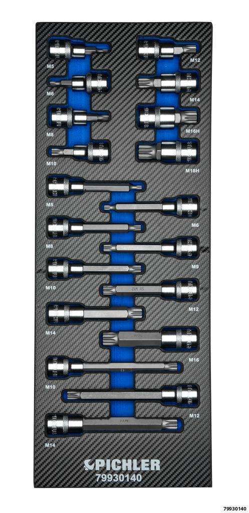 Socket Inserts 1/2" XZN, 19 pcs.