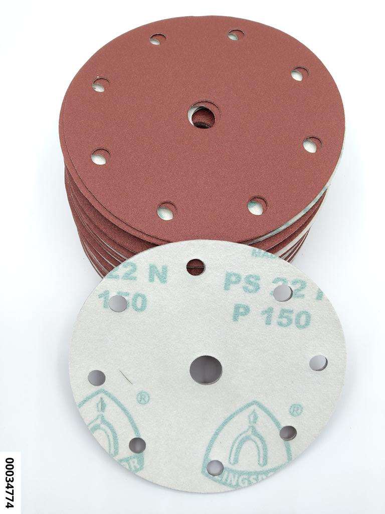 hansewerkzeug Schleifpapier kletthaftend 150 mm K 150  Lochform: GLS 1  (VE 100 Stück)