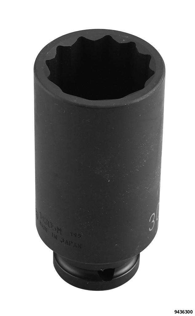 Schlagstecknuss 1/2" lang SW 30 12-kant Länge 85 mm 14305M 30mm