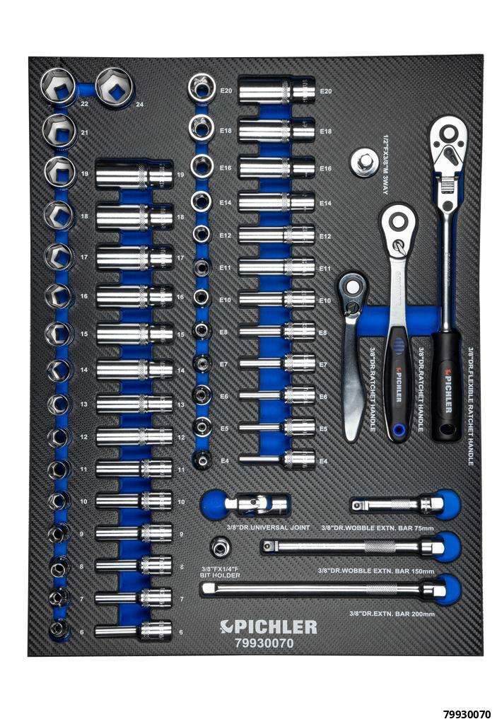 Socket Set 3/8", 64 pcs.