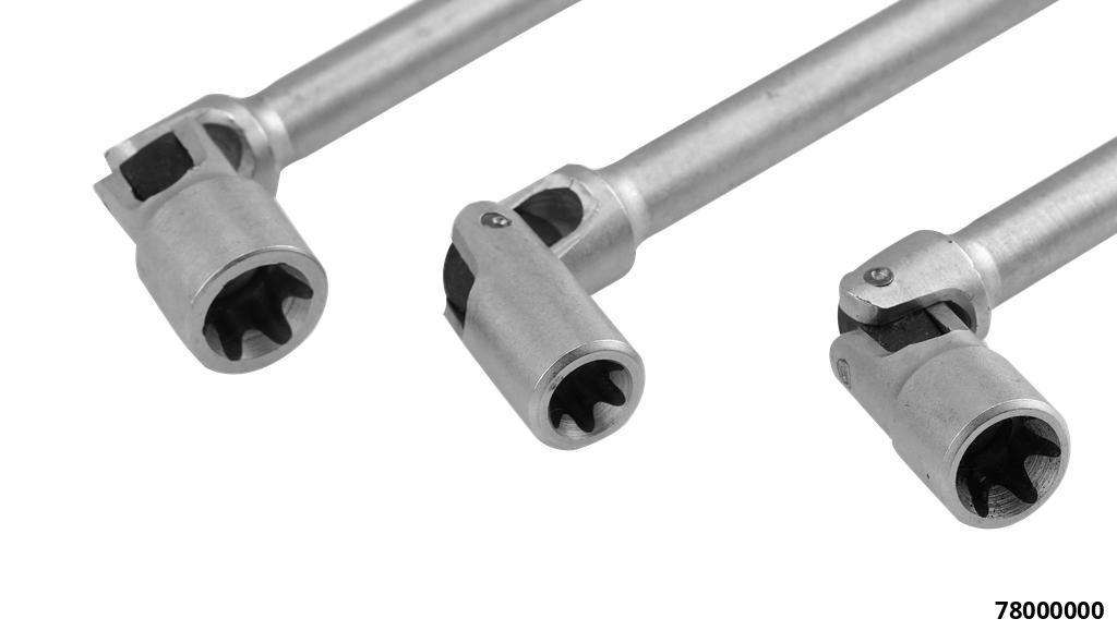 Torx Kugelgelenk Satz 3-tlg 130 mm lang Antrieb 3/8 E10, E12, E14
