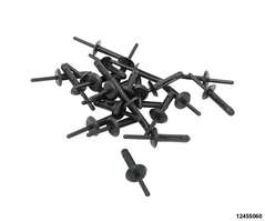 Jeu de 25 rivets plastique 6,6 x 17,2 mm